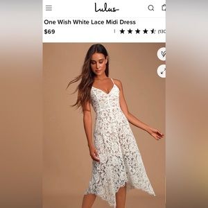 New - Lulu’s - White/Ivory/Nude - Lace Midi dress - XS